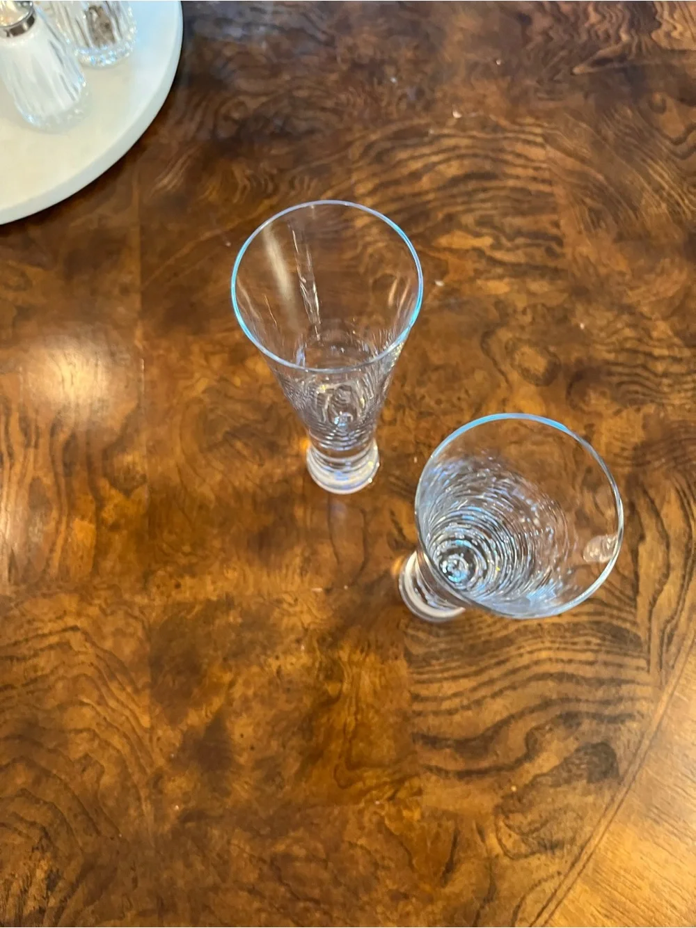 2 Crate&Barrel Clear Glass Champagne Flutes